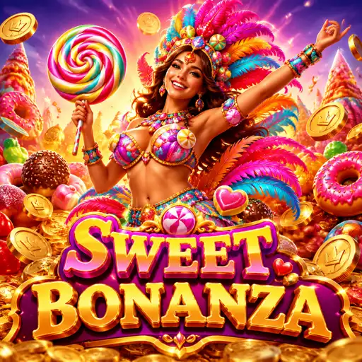 Sweet Bonanza slot com tema de doces e multiplicadores